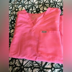 Figs One-Pocket Scrub Top XL Pink